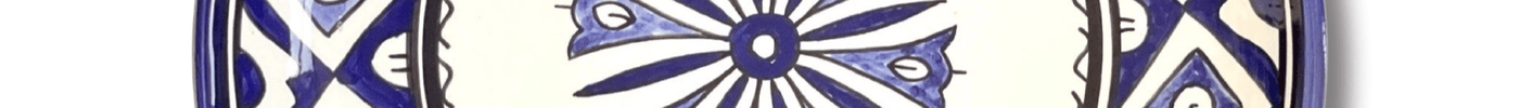 Hand-painted blue and white Moroccan ceramic dinner plate
