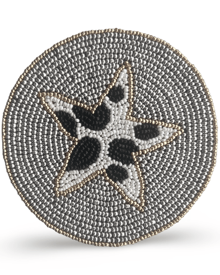 Gray Coaster with Black and White Star
