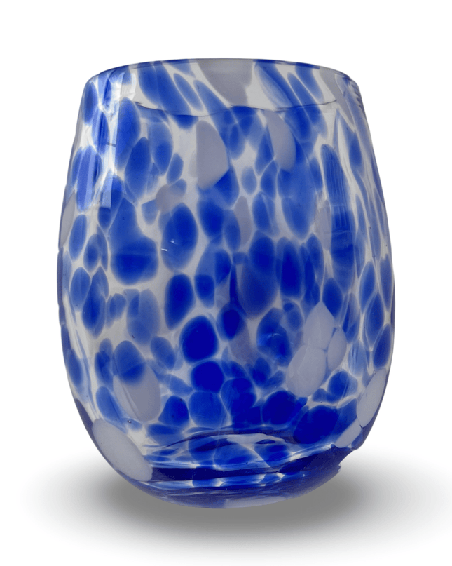 Blue Blown Glass Water Glass Tumbler Cup