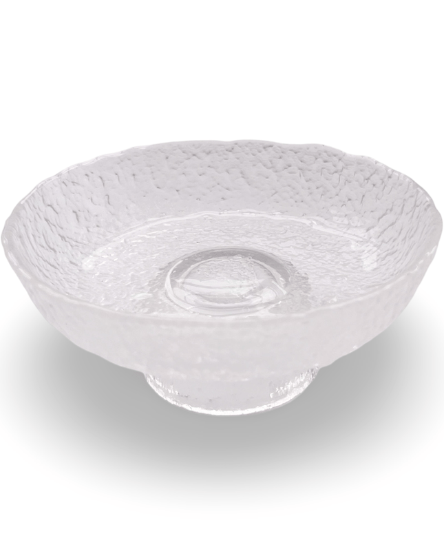 Hammered Clear Glass Dessert Ice Cream Bowl