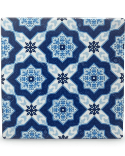 Blue White Mosaic Tile Portuguese Coaster