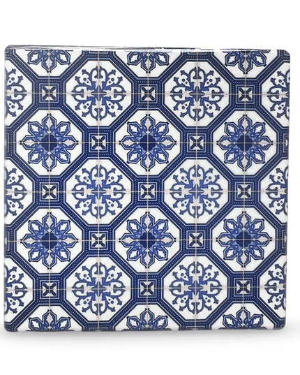 Blue White Mosaic Tile Portuguese Coaster