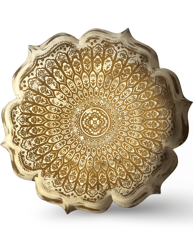 Antique Finish Gold Lotus Trays