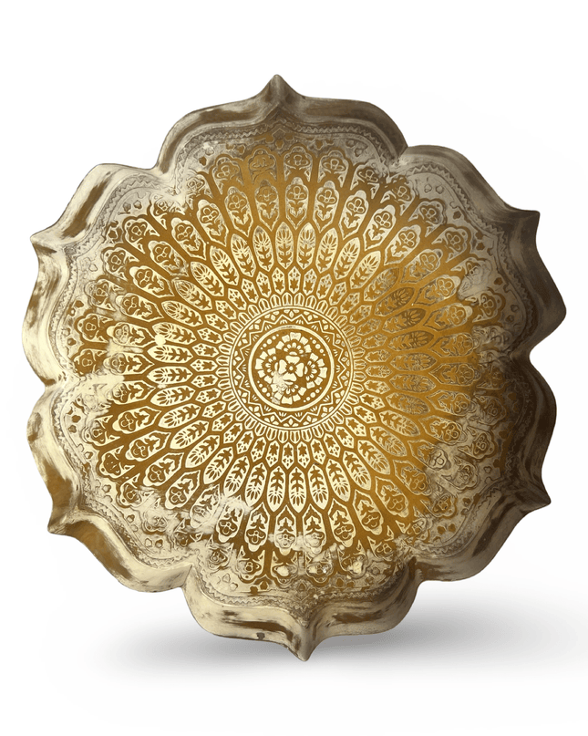Antique Finish Gold Lotus Trays
