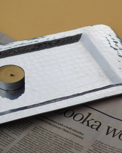 Hammered Silver Serving Tray