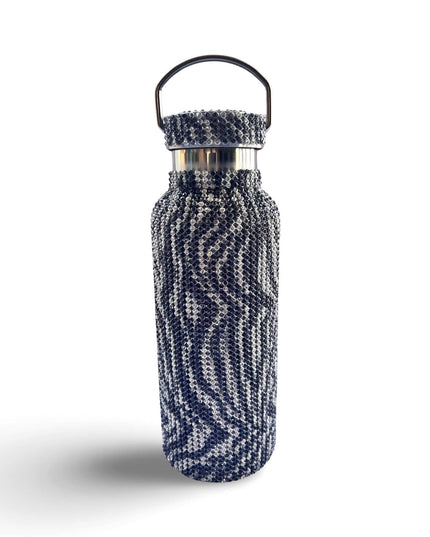 Rhinestone Zebra Water Bottle