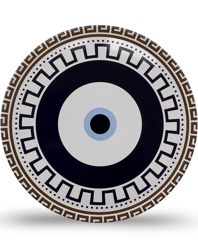 Aluminum Evil Eye Coaster with Cork Base