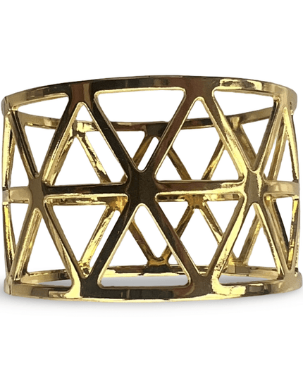 Triangle Pattern Gold Napkin Ring