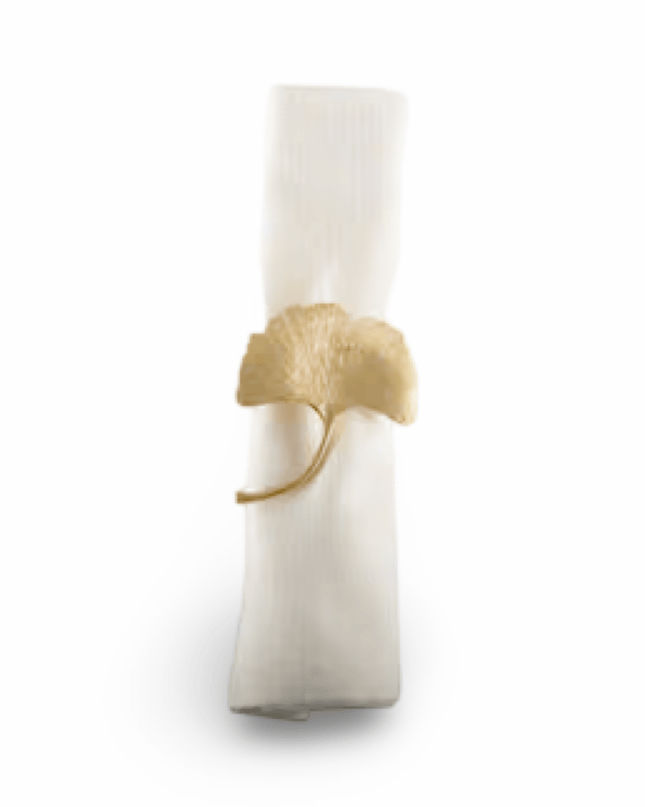 Gold Gingko Flower Napkin Ring