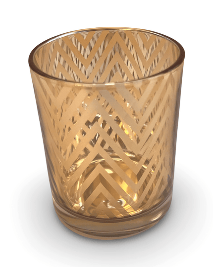 Gold Glass Chevron Candle Votive