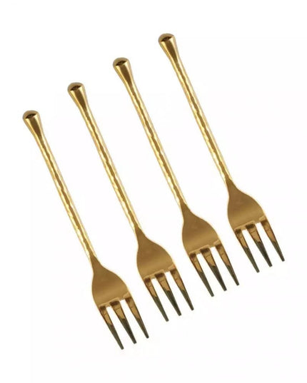 Hammered Gold Dessert Forks