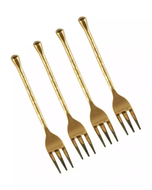 Hammered Gold Dessert Forks