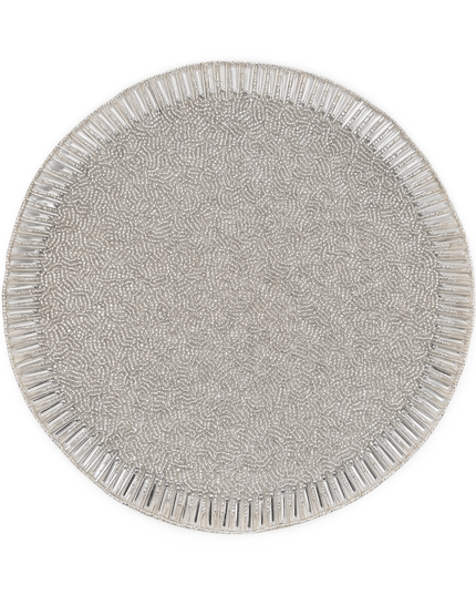 Silver  Beaded Round Placemat