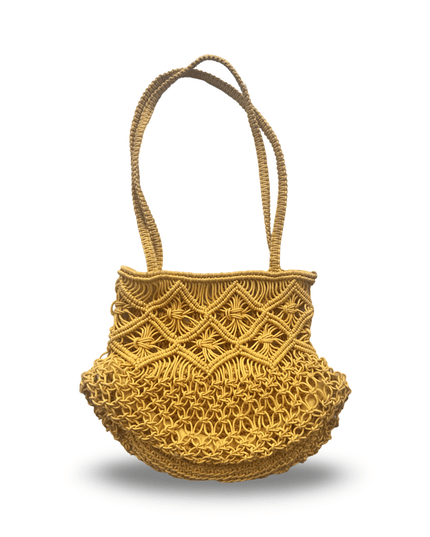 Yellow Rafiya Shoulder Bag Beach Bag
