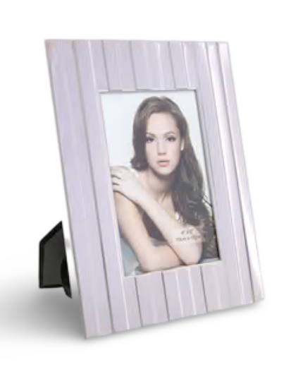 Silver Striped Photo Frame