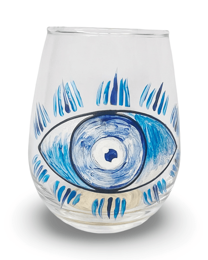 Hand Painted Evil Eye Nazar Glass Tumbler