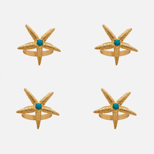 Joanna Buchanan Gold Turquoise Starfish Napkin Ring
