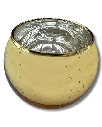 Gold Glass Round Candle Holder Votive