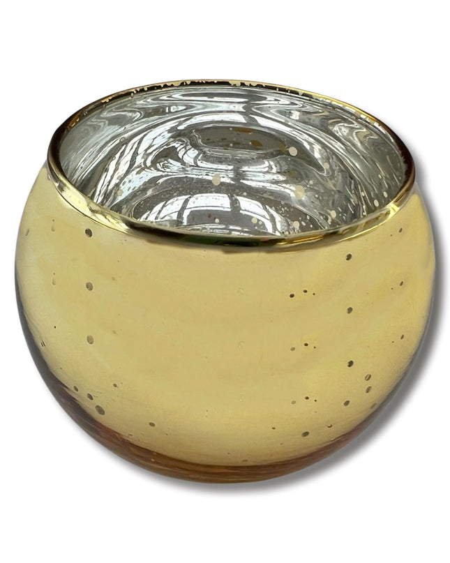 Gold Glass Round Candle Holder Votive