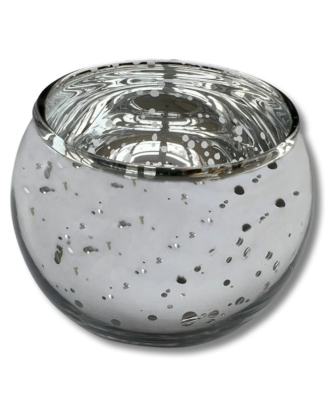 Silver Glass Round Candle Holder Votive