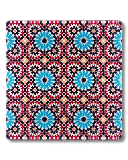 Acrylic Square Red Turquoise Turkish Coasters