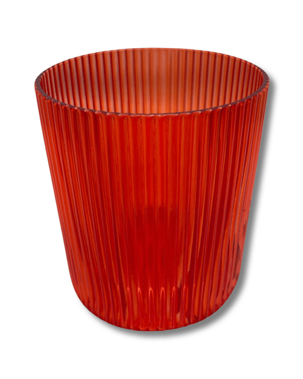 Red Striped Water Glass