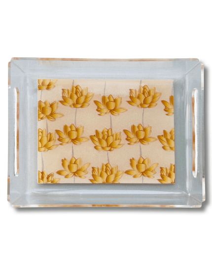Gold Acrylic Lotus Print Tray