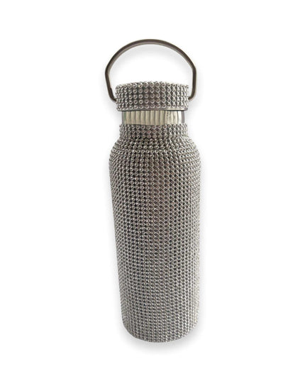 Rhinestone Silver Water Bottle