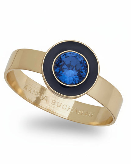 Joanna Buchanan Blue Gem Enamel Skinny Gold Napkin Ring