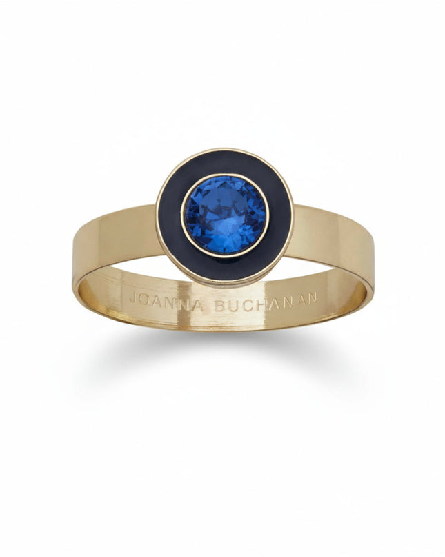 Joanna Buchanan Blue Gem Enamel Skinny Gold Napkin Ring
