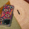Casa Duniya's Hand-Beaded Embellished Multi-Colored Evil Eye Phone Case with Straw Clutch Bag with Beaded Tassels