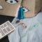 Casa Duniya's Hand-Painted Evil Eye Canvas Bag with Tassels, Embroidered Peacock Feather Robe and White Ray Ban Sunglasses
