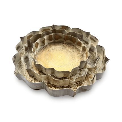 Mumtaz gold trays, set of 3 — Casa Duniya Newlywed Collection