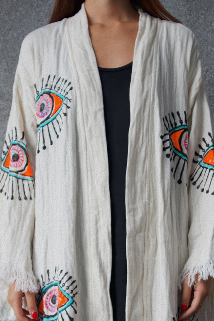 Casa Duniya's Hand-Stamped Awali Kimono from Lebanon