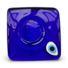 Square Blue Glass Evil Eye Candle Holder