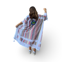 Load image into Gallery viewer, Hand-Painted Multi-Colored Kaftan with Evil Eye
