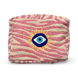 Pink & White Salima Cosmetic Pouch