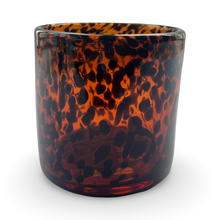 Load image into Gallery viewer, Black and Brown Blown Glass Candle Holder
