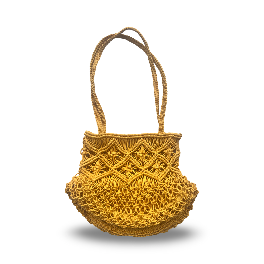 Yellow Rafiya Shoulder Bag Beach Bag