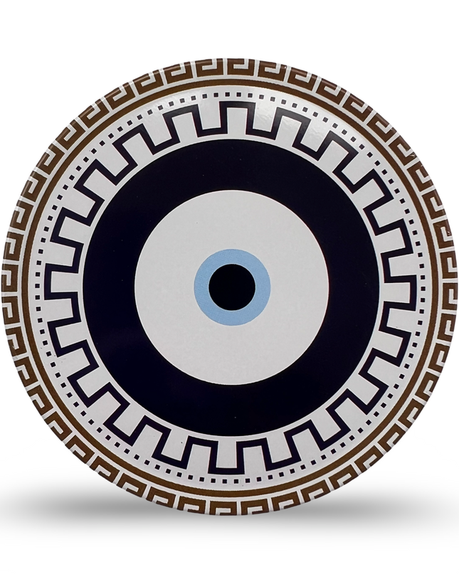 Aluminum Evil Eye Coaster with Cork Base