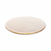 White Ceramic Candle Plate with Gold Border