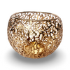 Gold Metal Mesh Intricate Design Candle Holder