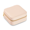 Beige PU Leather Square Jewelry Box