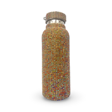 Load image into Gallery viewer, Rhinestone Gold Rainbow Water Bottle
