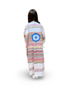 White Multi-Colored with Blue Sun Evil Eye