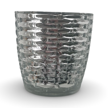 Load image into Gallery viewer, Silver Glass Geocut Candle Votive Holder
