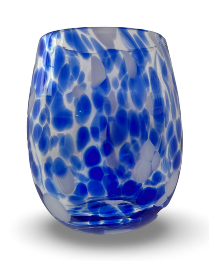 Blue Blown Glass Water Glass Tumbler Cup
