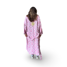 Load image into Gallery viewer, Pink Geometric Design Robe with Golden Sun Embroidery
