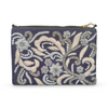 Purple Velvet Embroidered Clutch with Strap