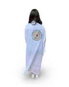 White with Multi-Colored Circle